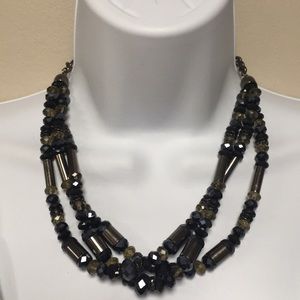 Gunmetal and Black Beaded Necklace